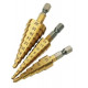 Набір ступінчастих свердел 3 штук (4-12мм, 3-12мм, 4-20мм)